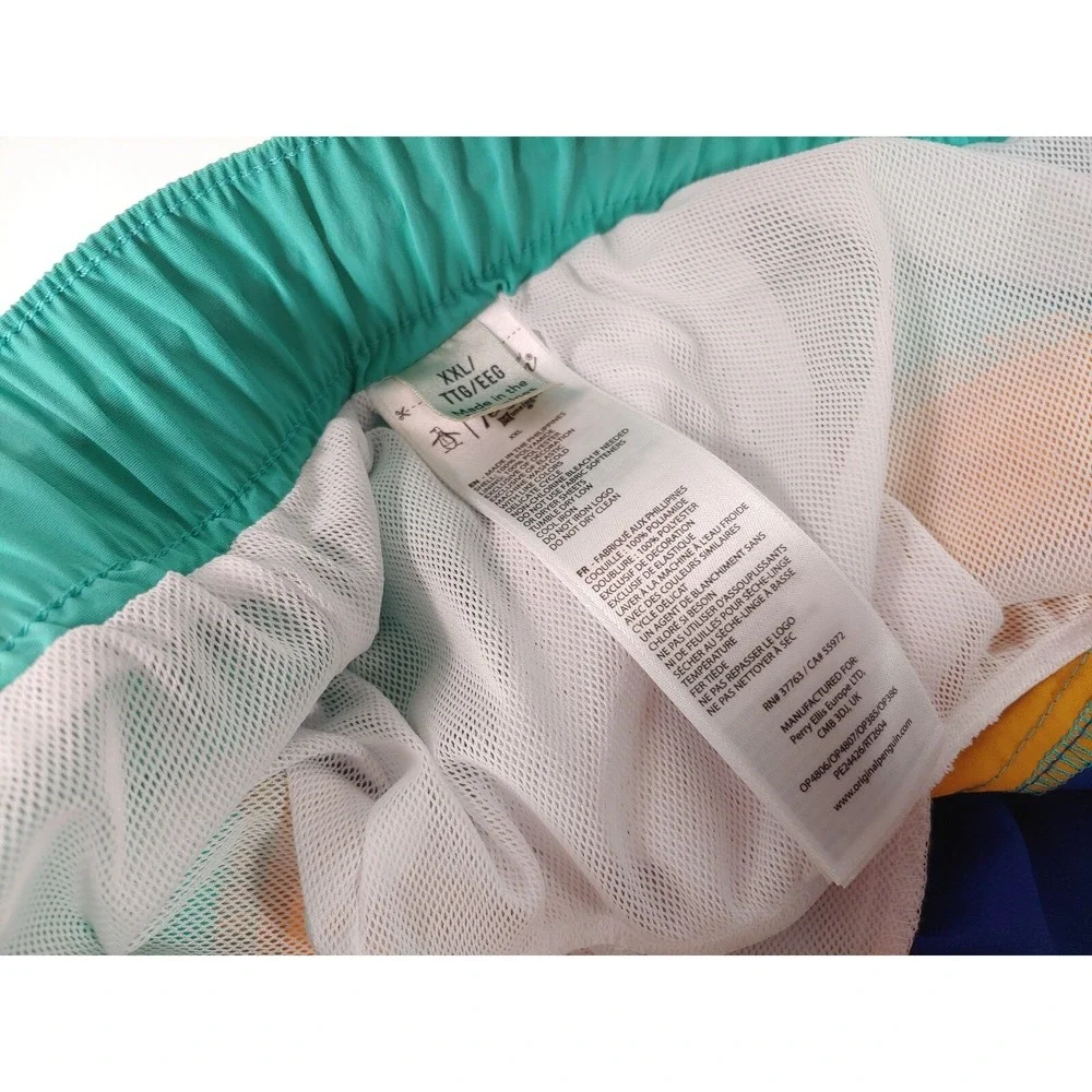 Original‎ Penguin Men's Colorblock Swim Trunks Striped Shorts Size XXL $79